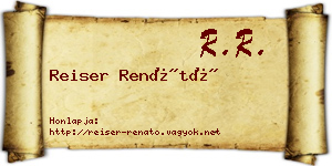 Reiser Renátó névjegykártya