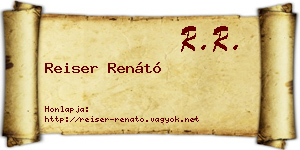 Reiser Renátó névjegykártya